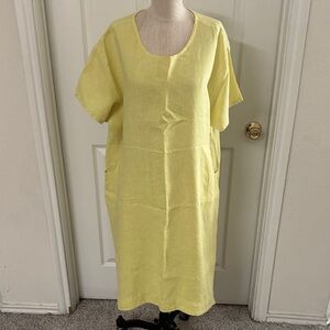 bryn Walker Pale Yellow Linen Dress